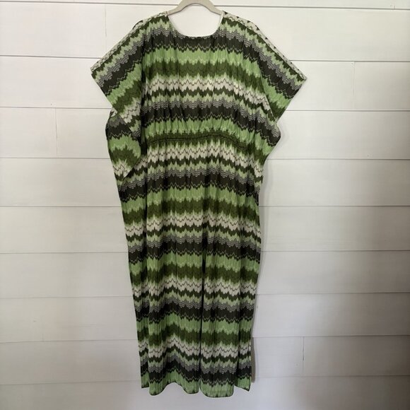 Davi & Dani Green Wavy Knit Design, Tie Waist Dress,Flowy Sleeve SZ X-Large Boho - Picture 6 of 13